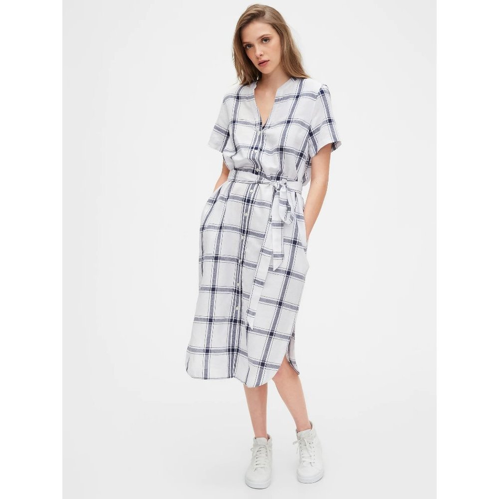 Gap Linen Blend Midi Dress